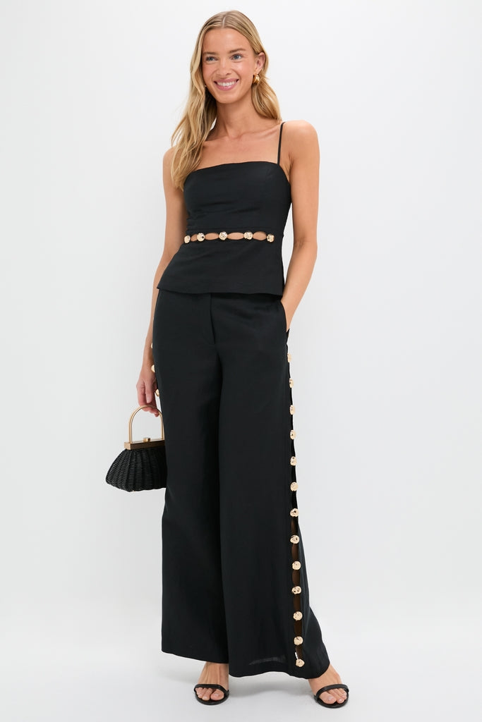 Black Cayman Wide Leg Pants