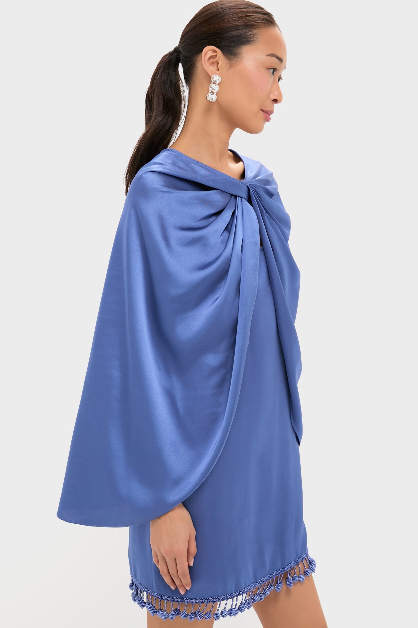 Blue Satin Mountbatten Cape