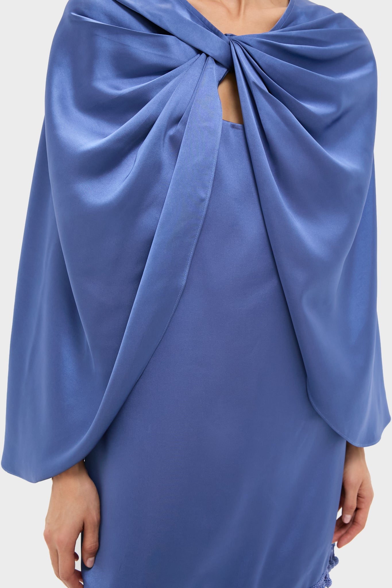 Blue Satin Mountbatten Cape
