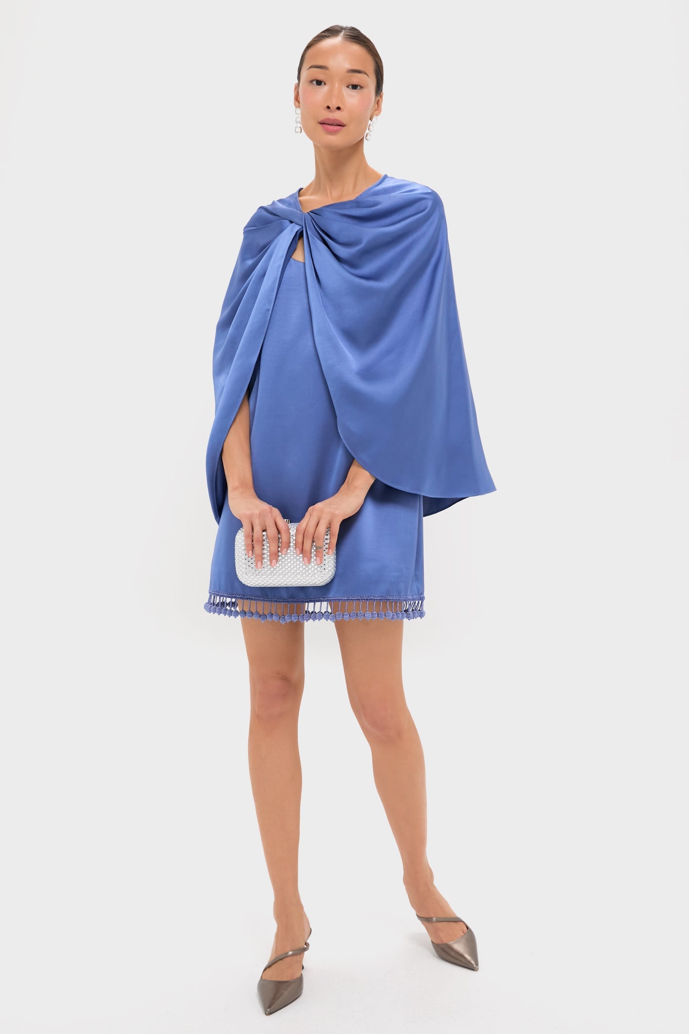 Blue Satin Mountbatten Cape