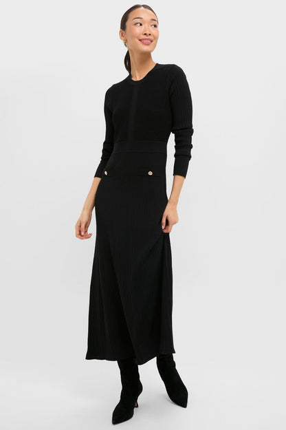 Black Knit Long Sleeve Ruby Dress