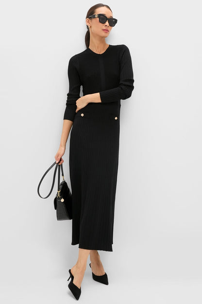 Black Knit Long Sleeve Ruby Dress