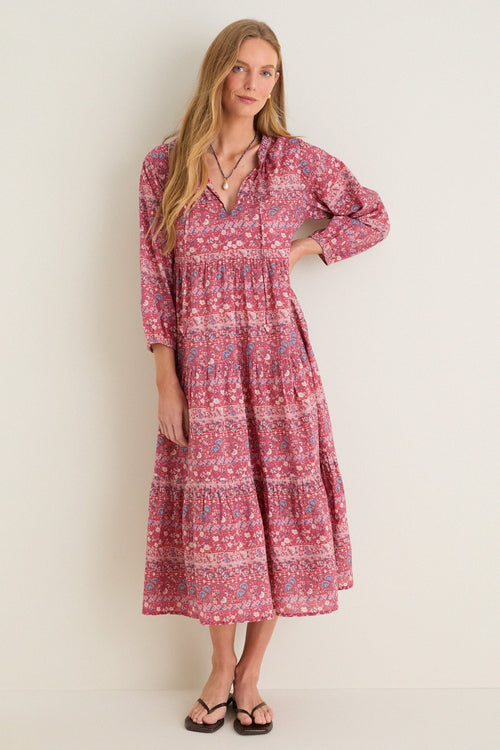 Americana Batik Stripe Long Sleeve Salty Paloma Caftan