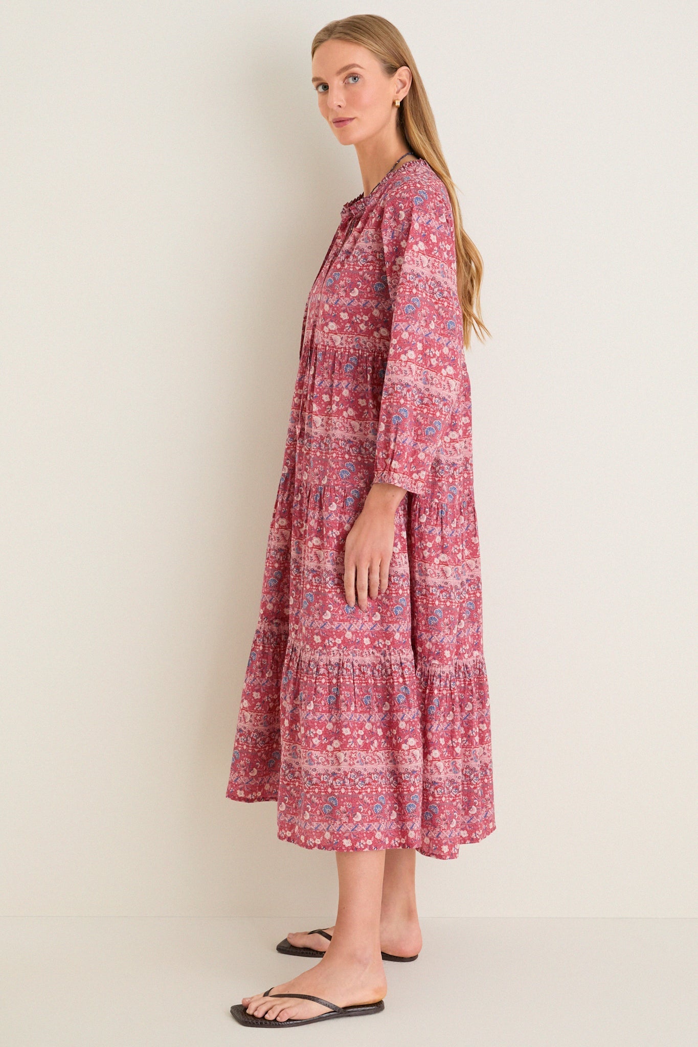 Americana Batik Stripe Long Sleeve Salty Paloma Caftan