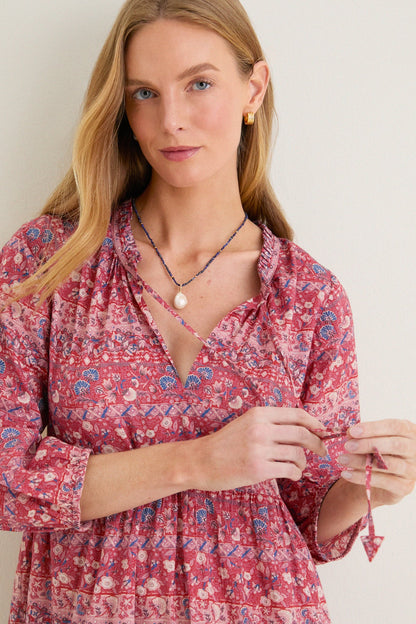 Americana Batik Stripe Long Sleeve Salty Paloma Caftan