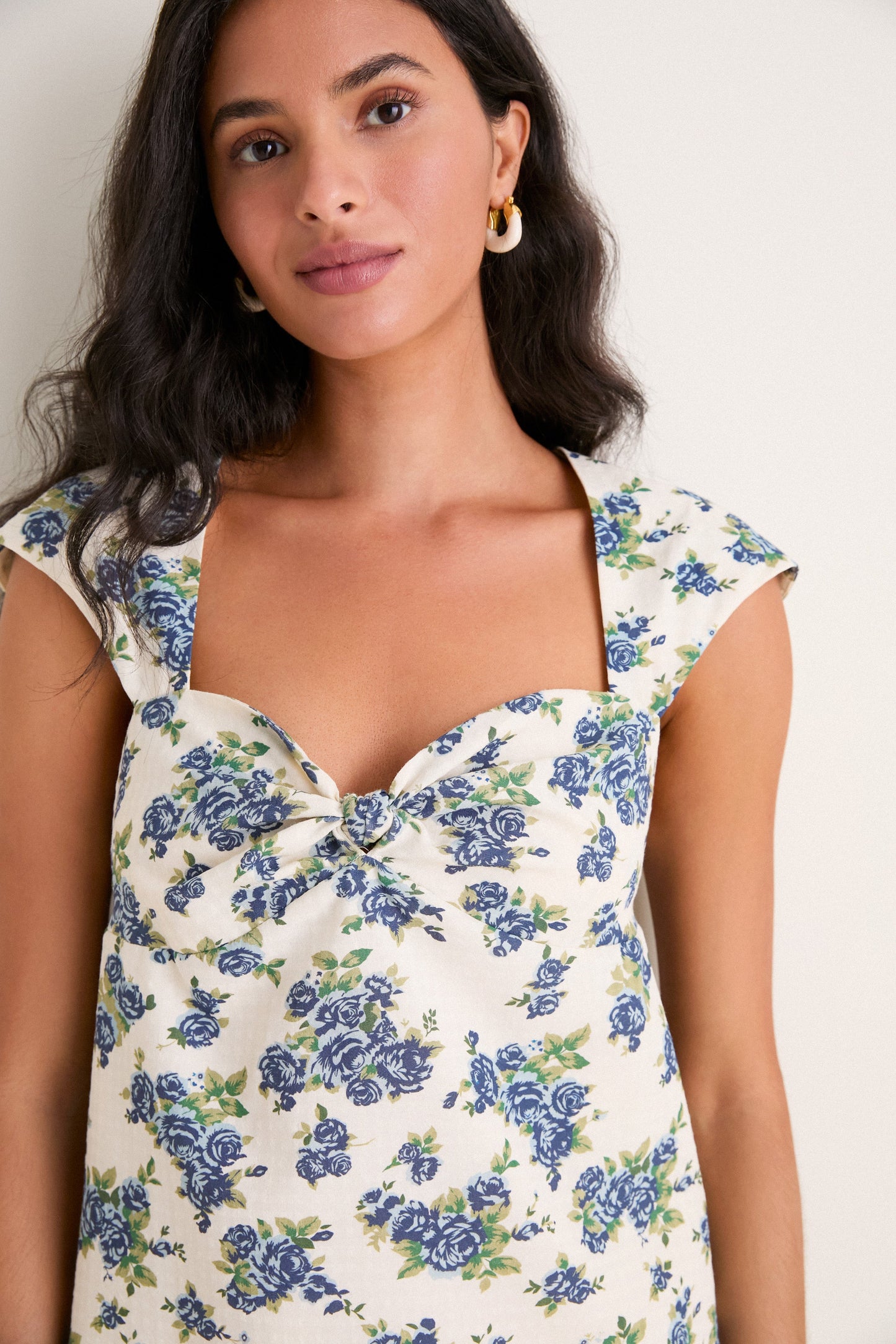 Blue Bouquet Floral Rosamund Mini Dress