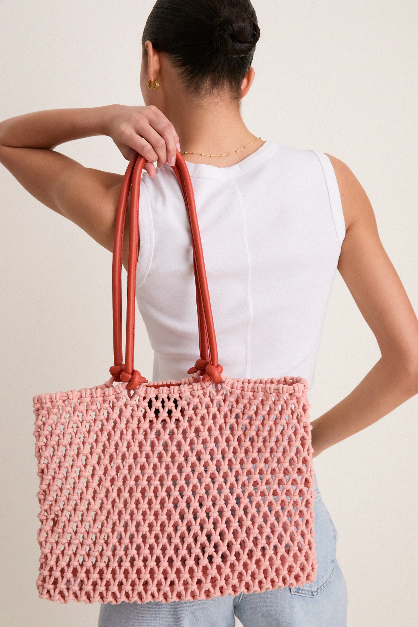 Blush with Bright Poppy Sandy Bag