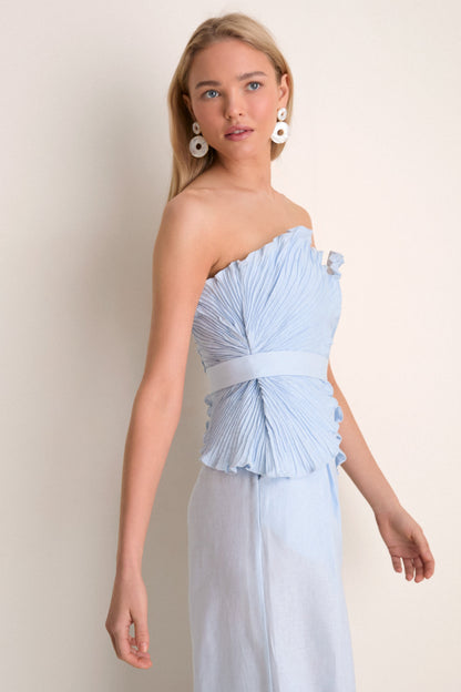 Baby Blue De Tres Embellished Top