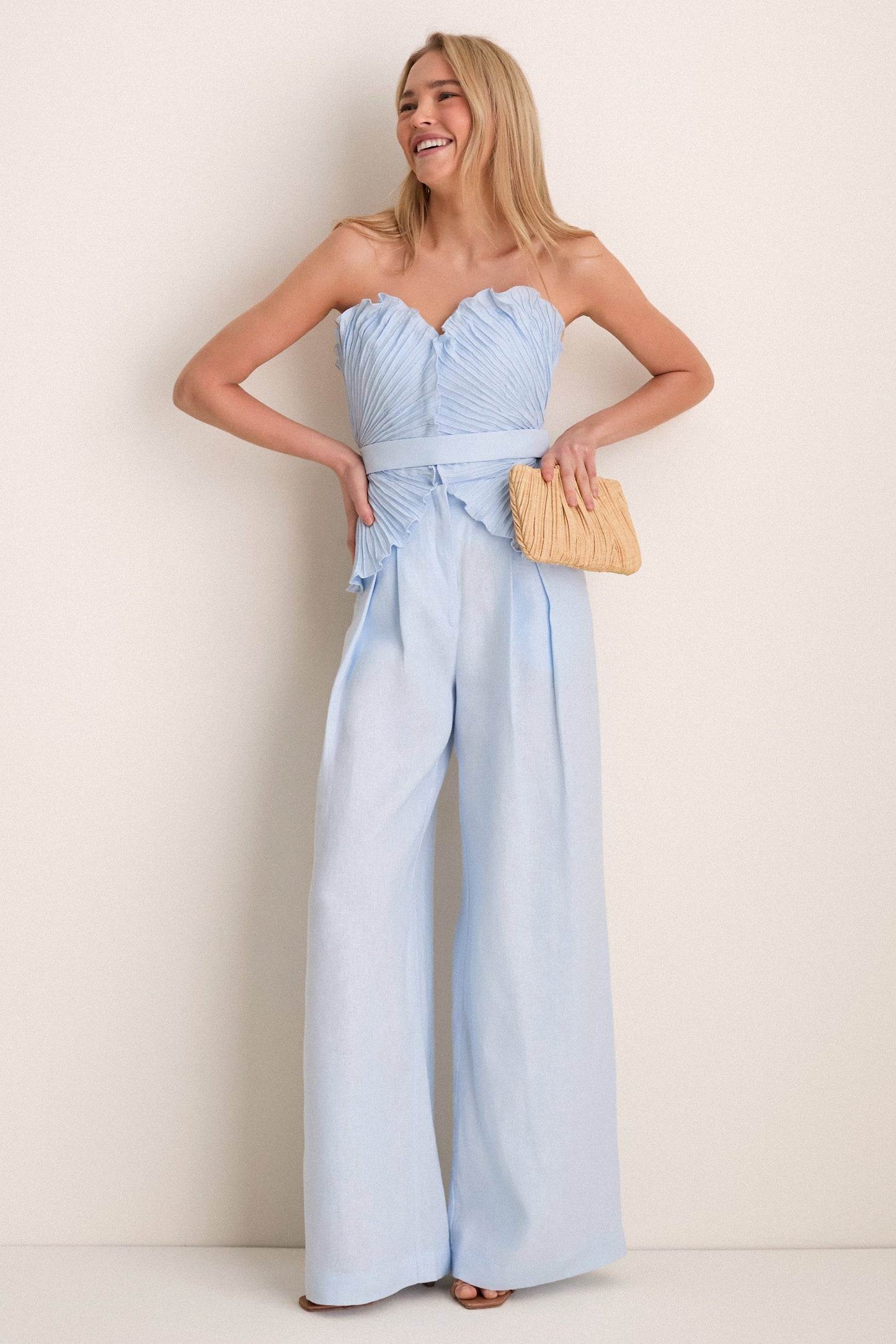 Baby Blue De Tres Embellished Top