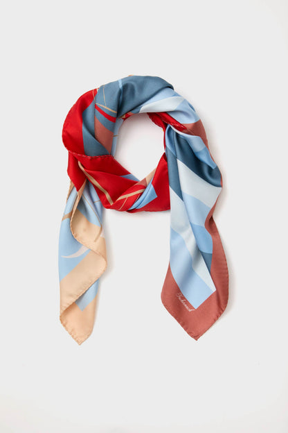 80s Sailboats Medium Silk Scarf