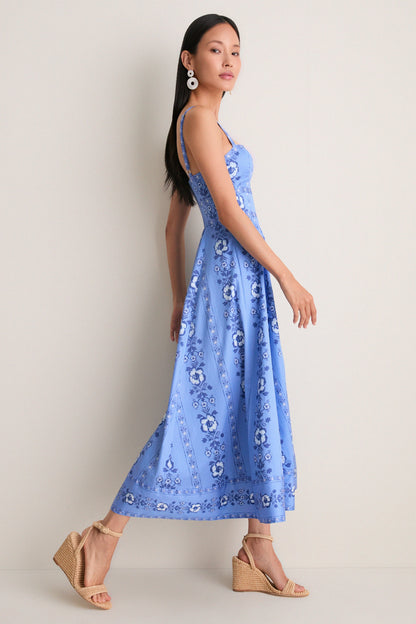 Arcadia Border Blue Margot Dress