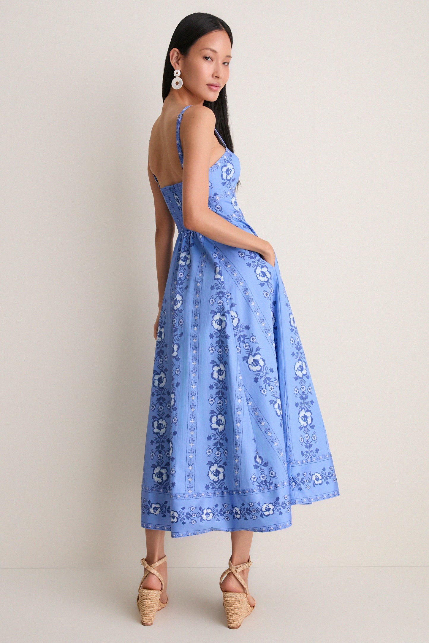 Arcadia Border Blue Margot Dress