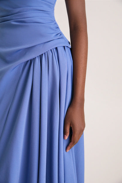 Bluebell Faille Scoop Neck Bubble Dress