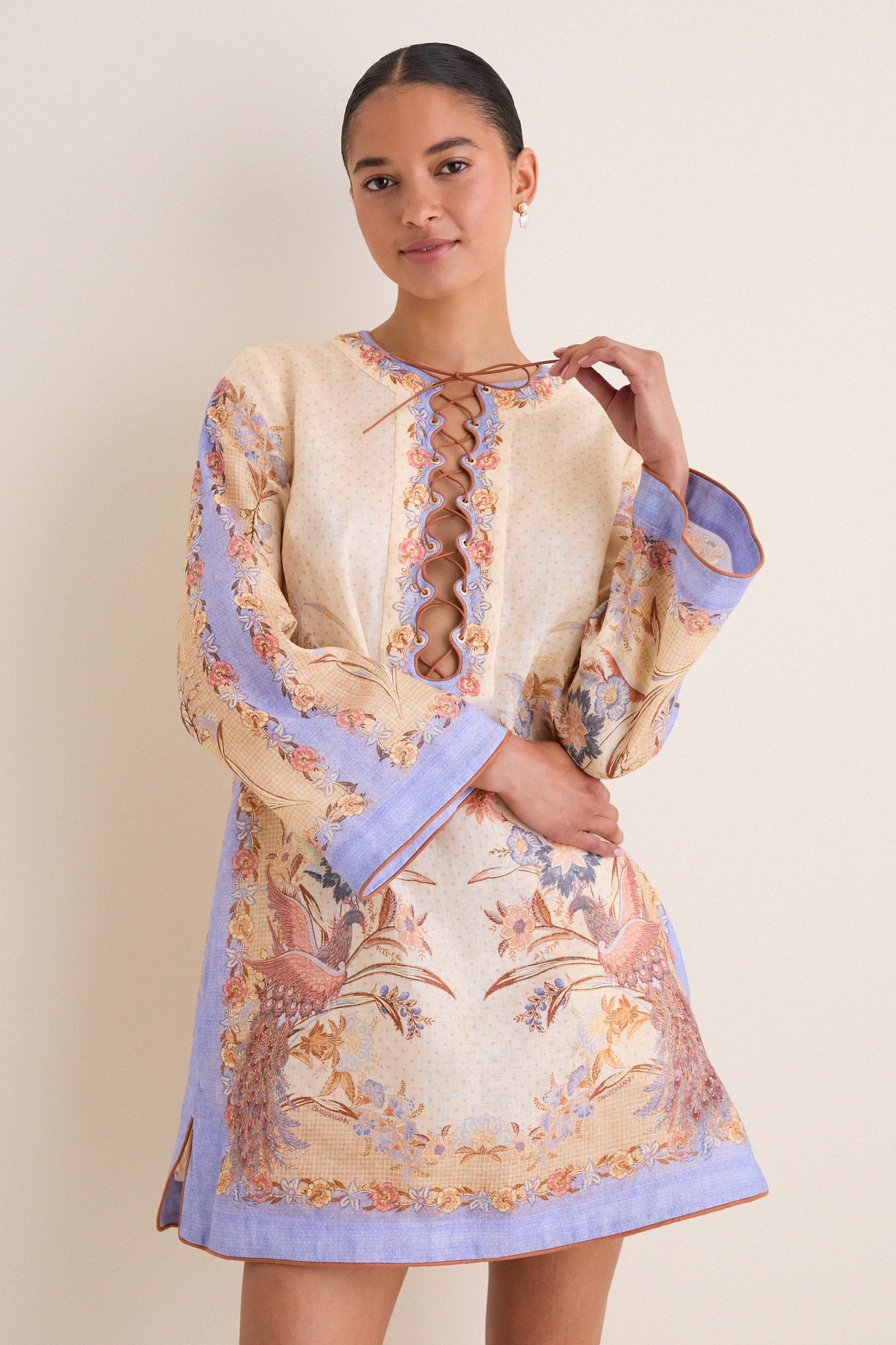Biscuit Scarf Floral Indra Tunic Mini Dress
