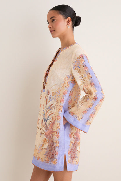 Biscuit Scarf Floral Indra Tunic Mini Dress