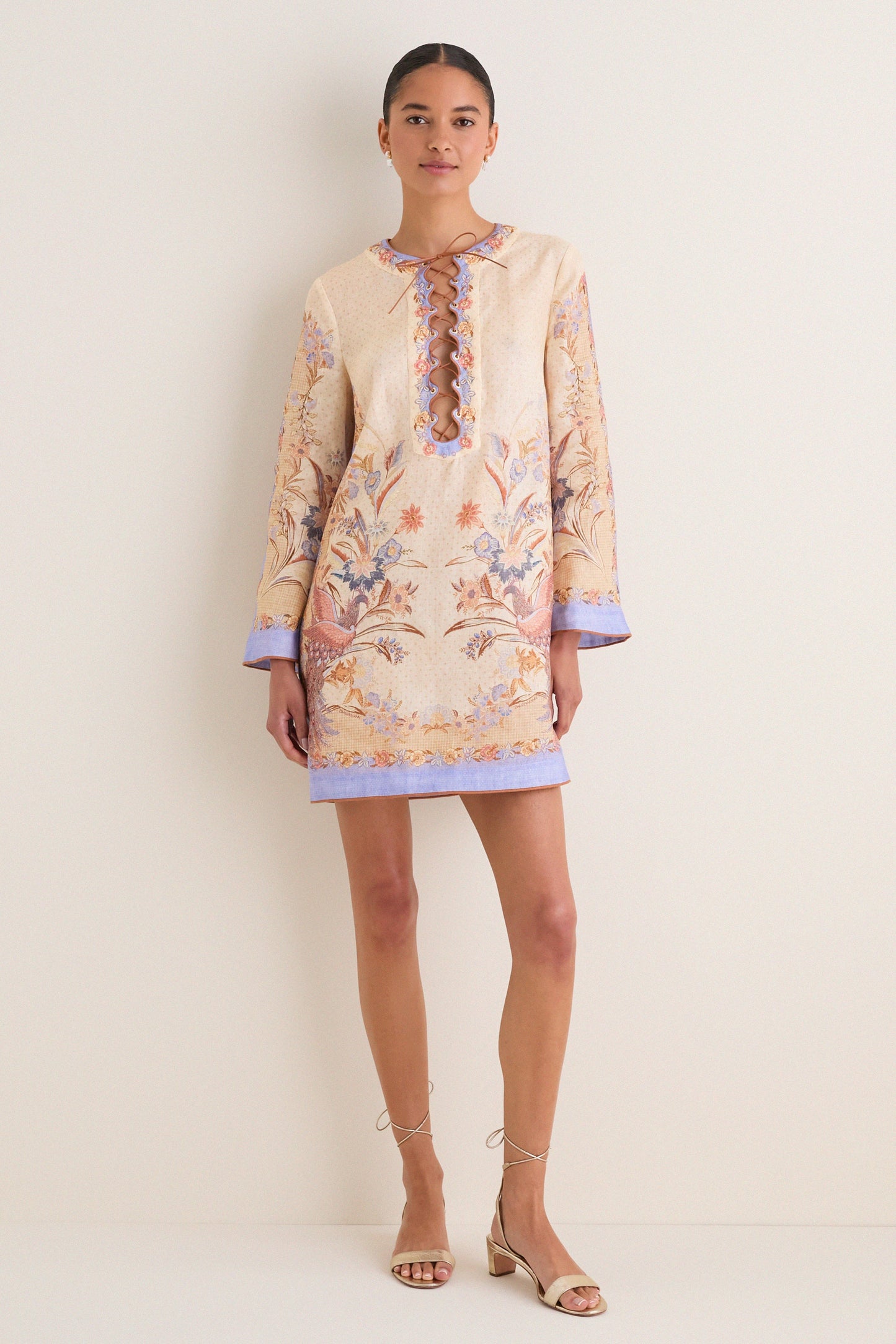 Biscuit Scarf Floral Indra Tunic Mini Dress
