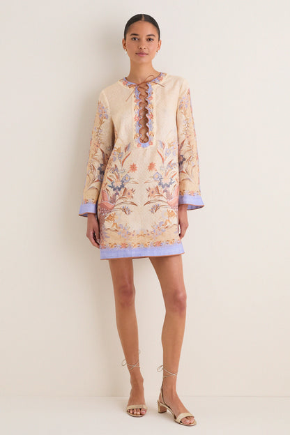 Biscuit Scarf Floral Indra Tunic Mini Dress
