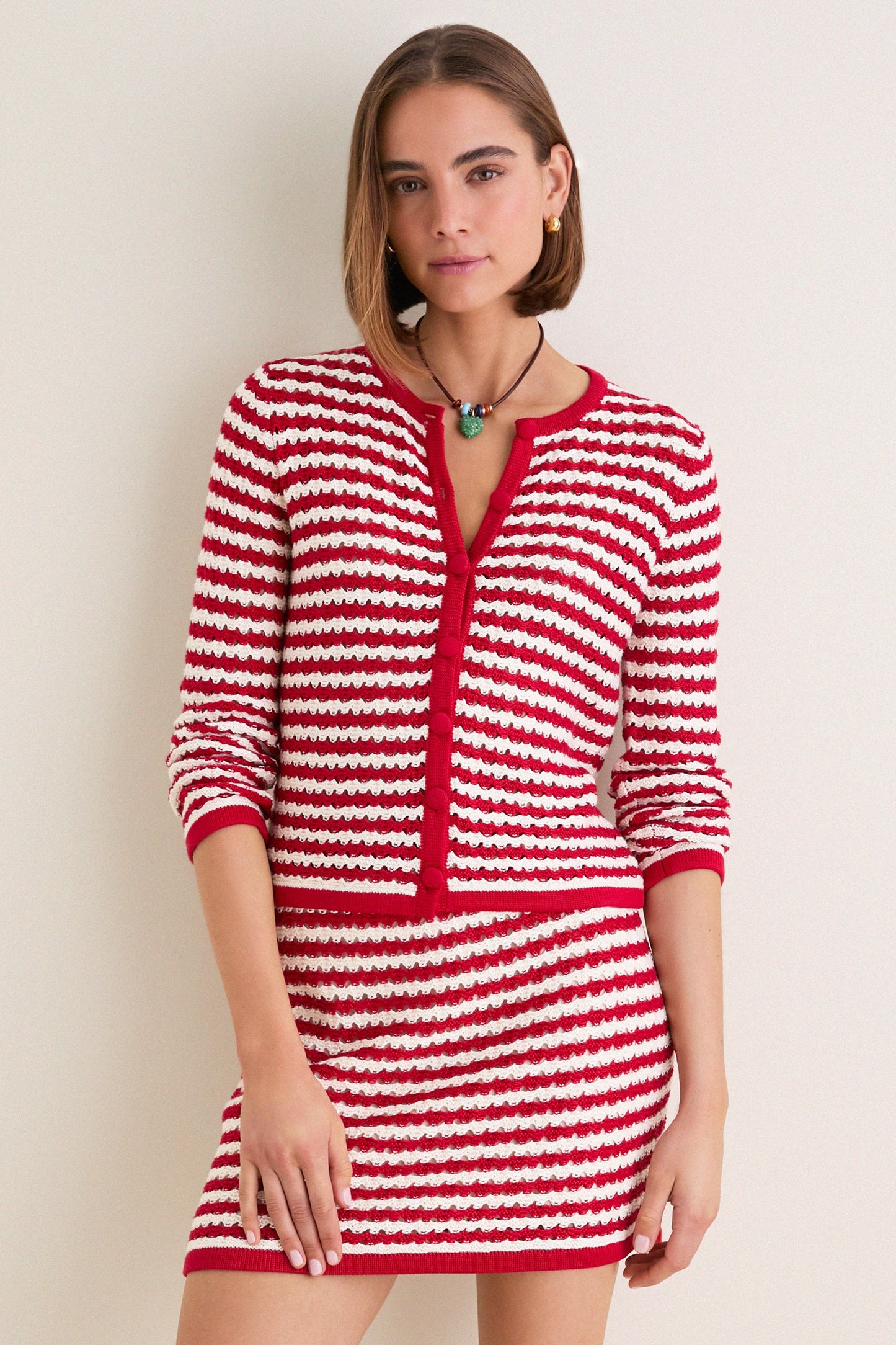 Avenue Stripe Knit Martha Cardigan