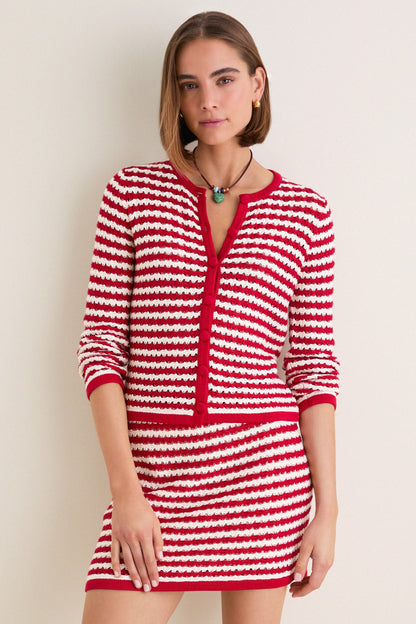Avenue Stripe Knit Martha Cardigan