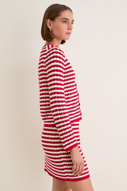 Avenue Stripe Knit Martha Cardigan
