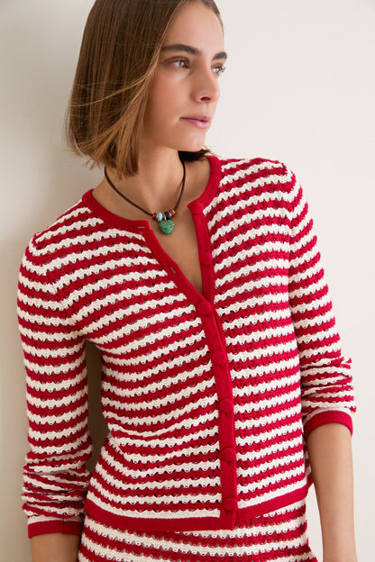 Avenue Stripe Knit Martha Cardigan