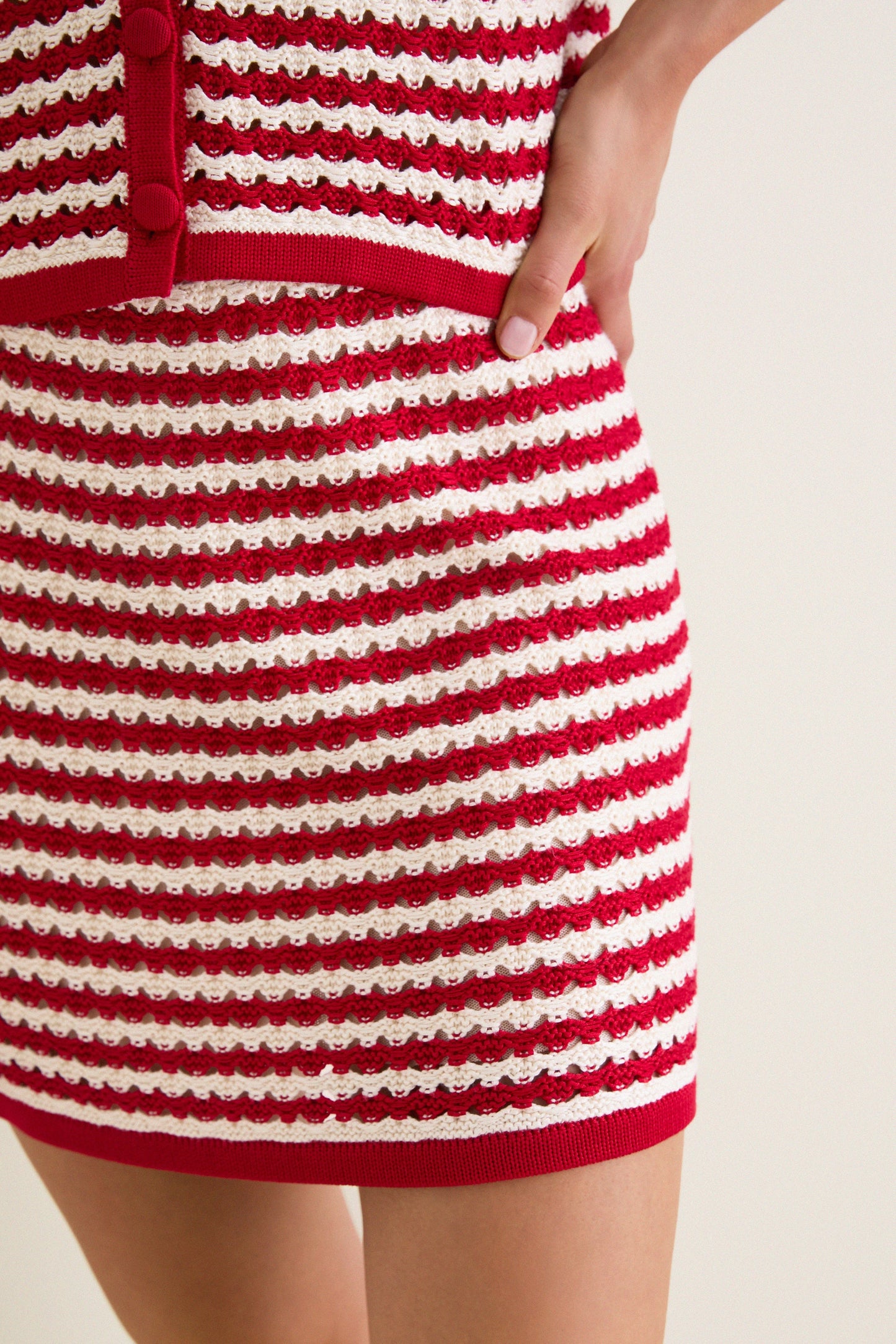 Avenue Stripe Knit Emery Mini Skirt