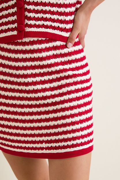 Avenue Stripe Knit Emery Mini Skirt