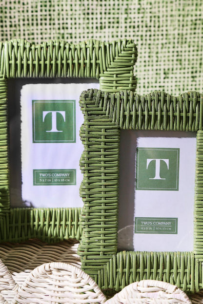 5x7 Green Wicker Weave Photo Frame