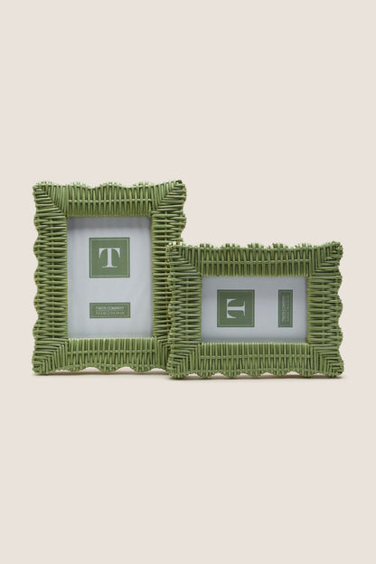 5x7 Green Wicker Weave Photo Frame