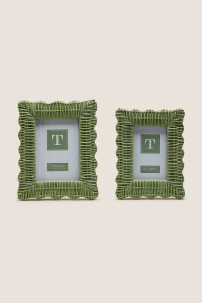 5x7 Green Wicker Weave Photo Frame