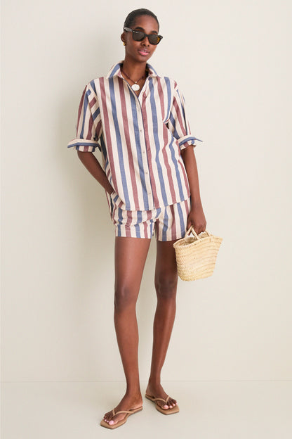 Boardwalk Stripe Seersucker Stripe Raven Shorts