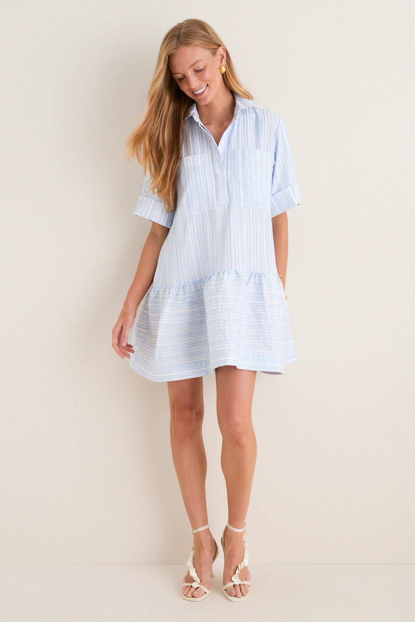 Blue Stripe Cris Shirt Dress
