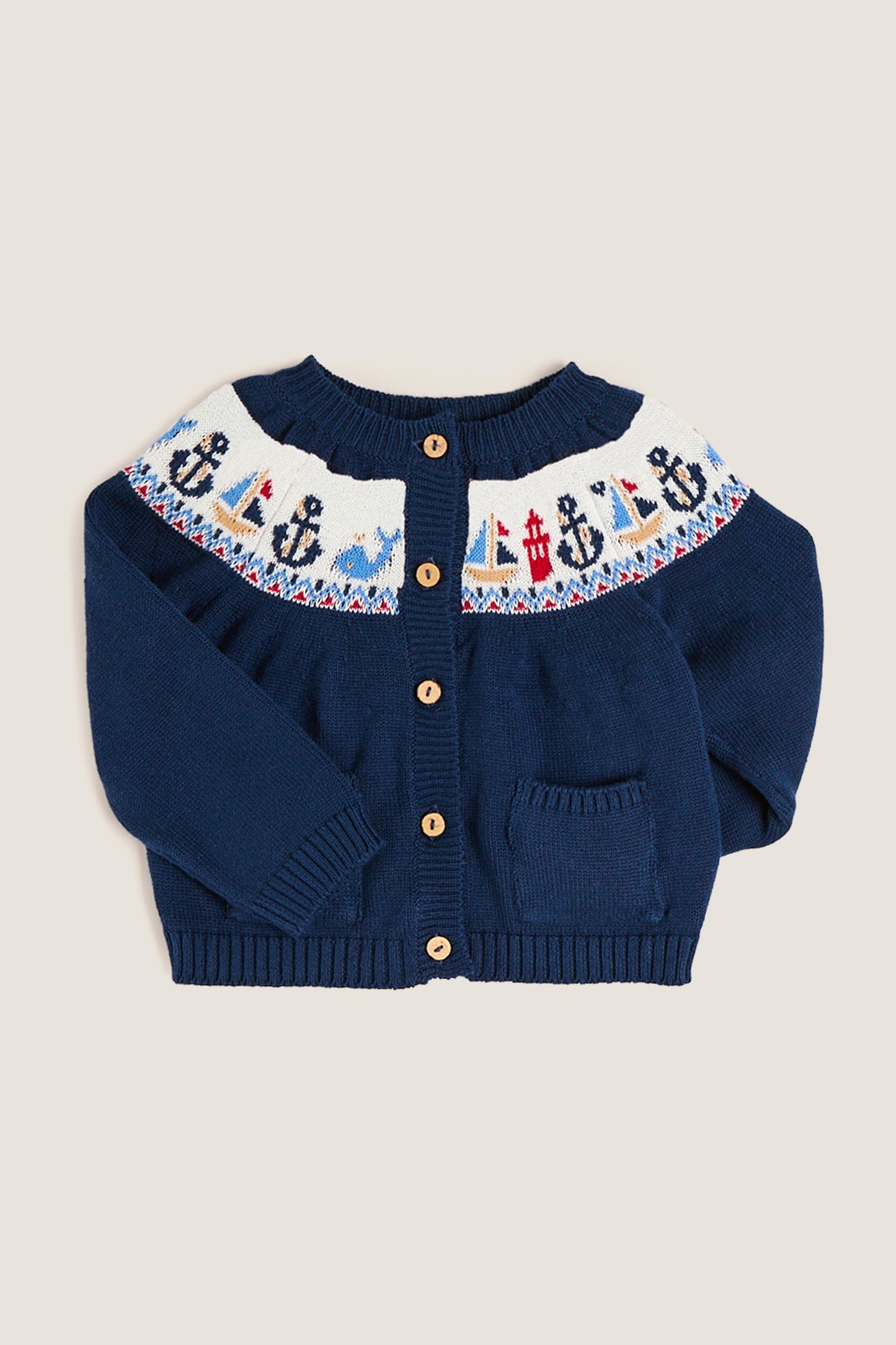 Boat Intarsia Cardigan