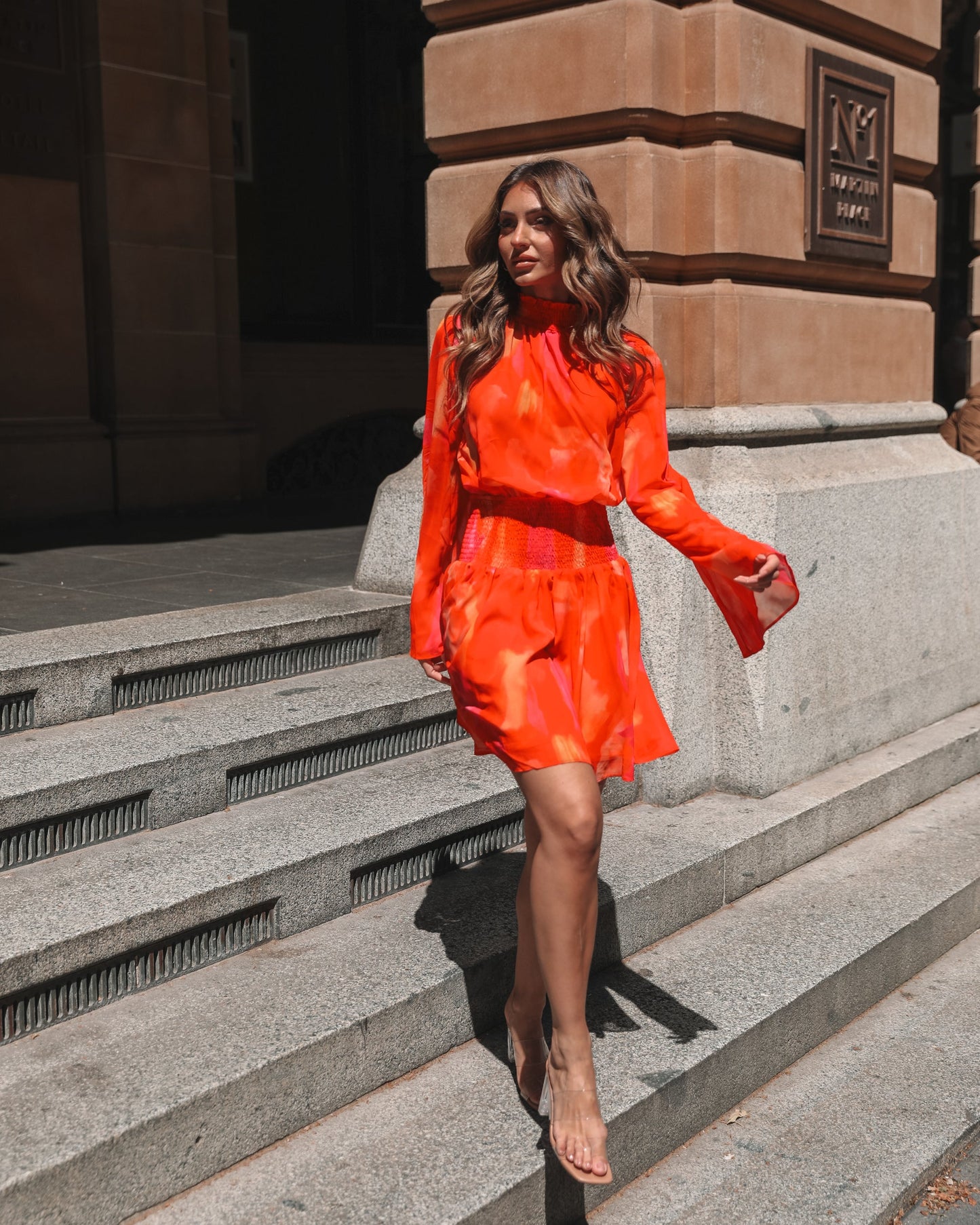 Daenerys Dress - Orange Print | Women's Printed Party Dress