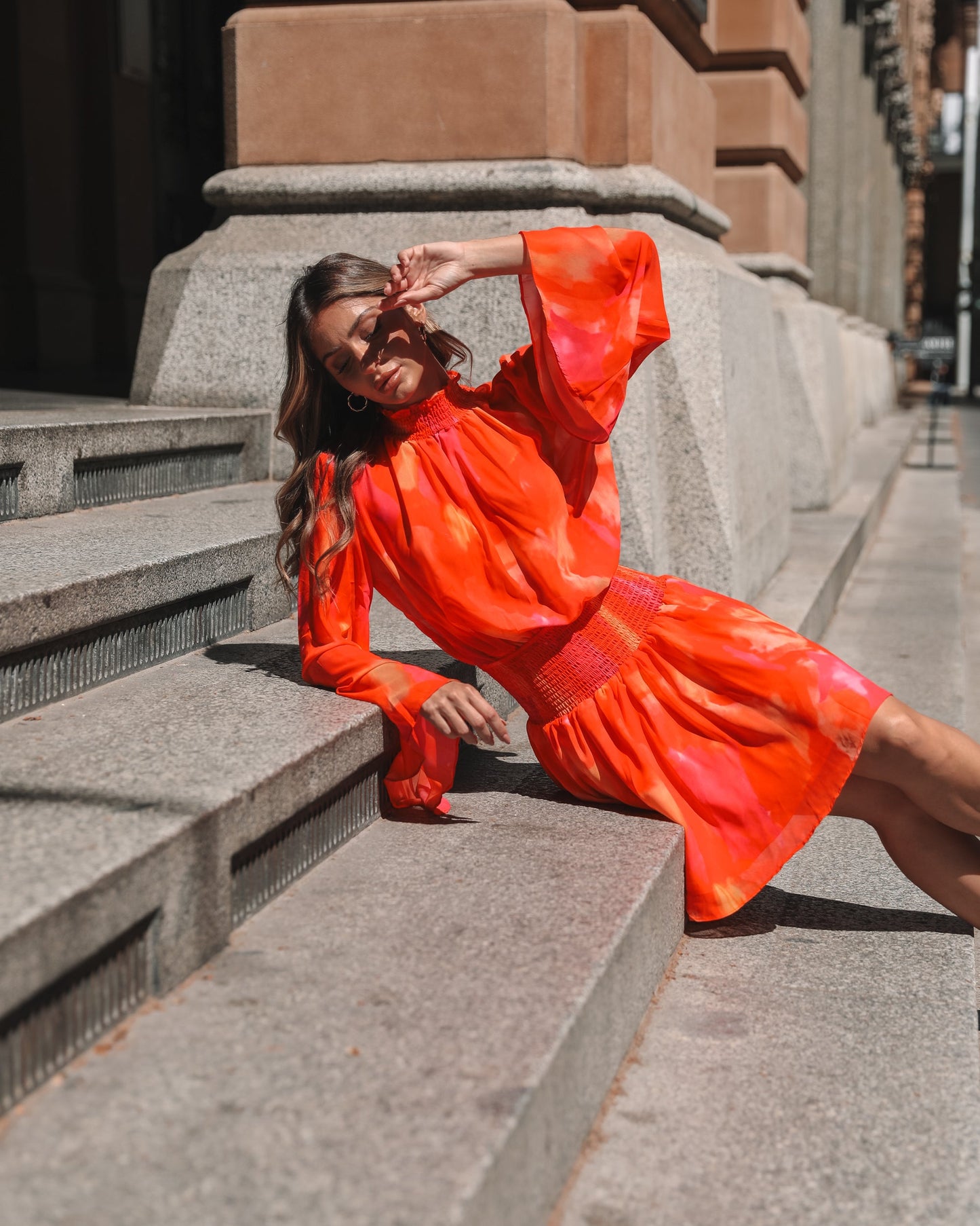 Daenerys Dress - Orange Print | Women's Printed Party Dress
