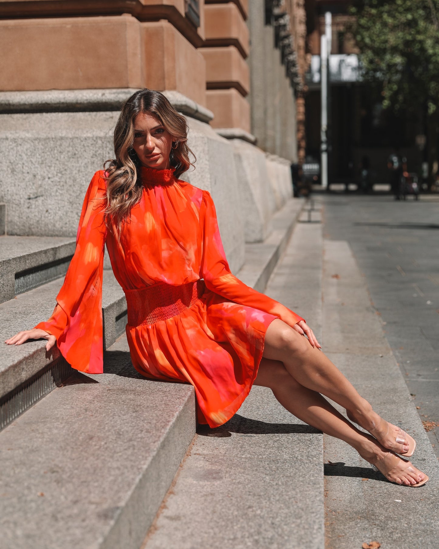 Daenerys Dress - Orange Print | Women's Printed Party Dress