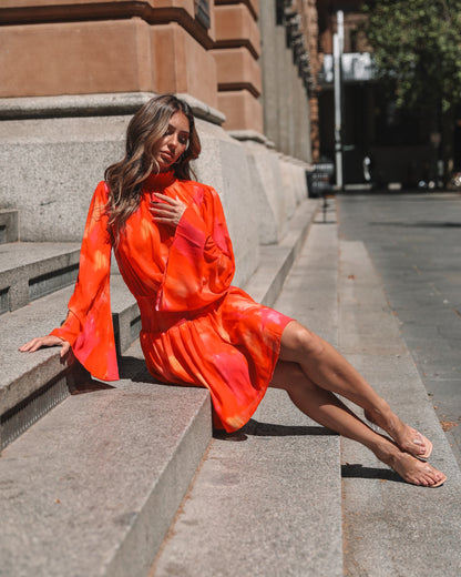 Daenerys Dress - Orange Print | Women's Printed Party Dress