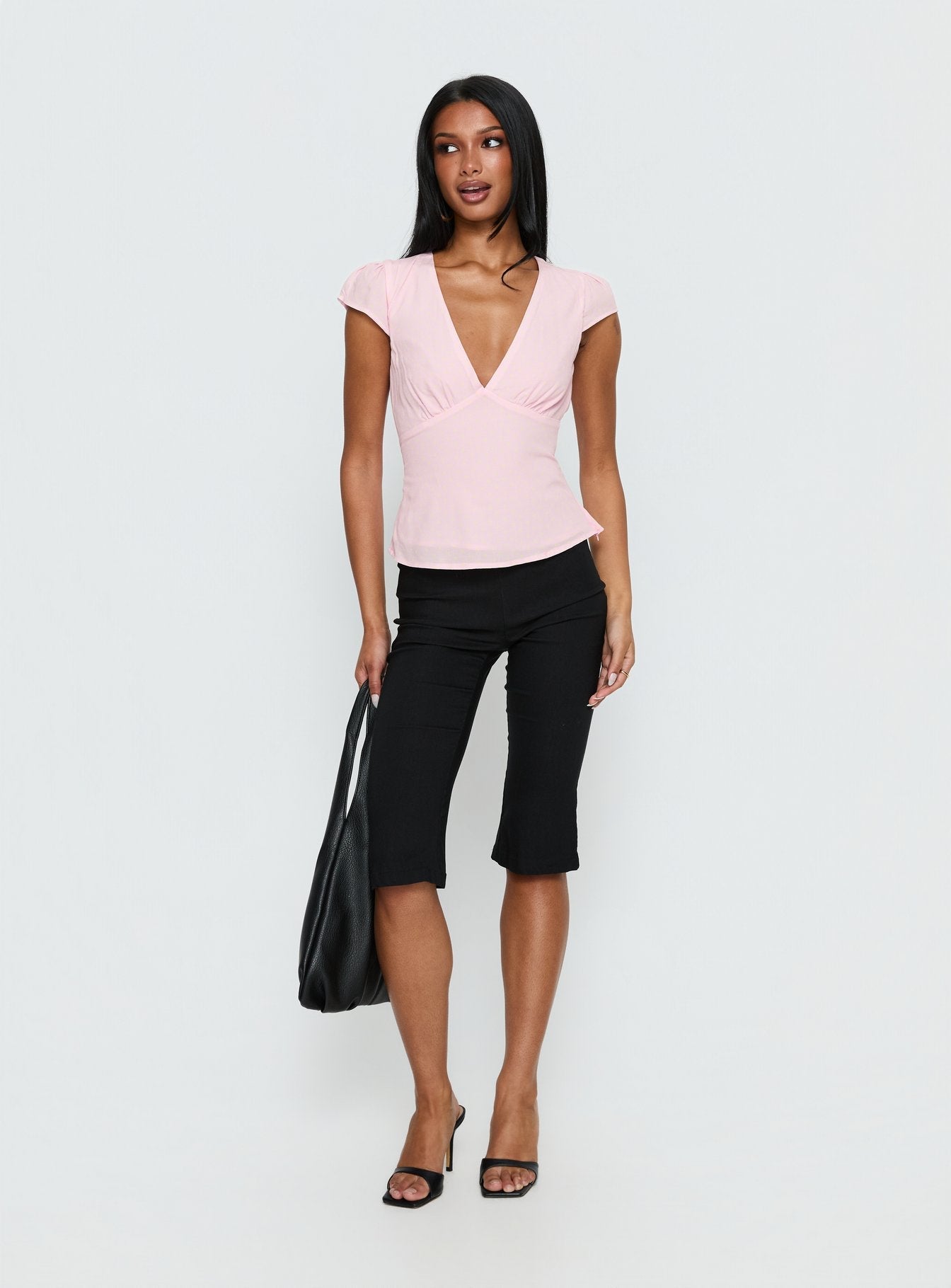Dalanna Cap Sleeve Top Pink / Lemon Polka