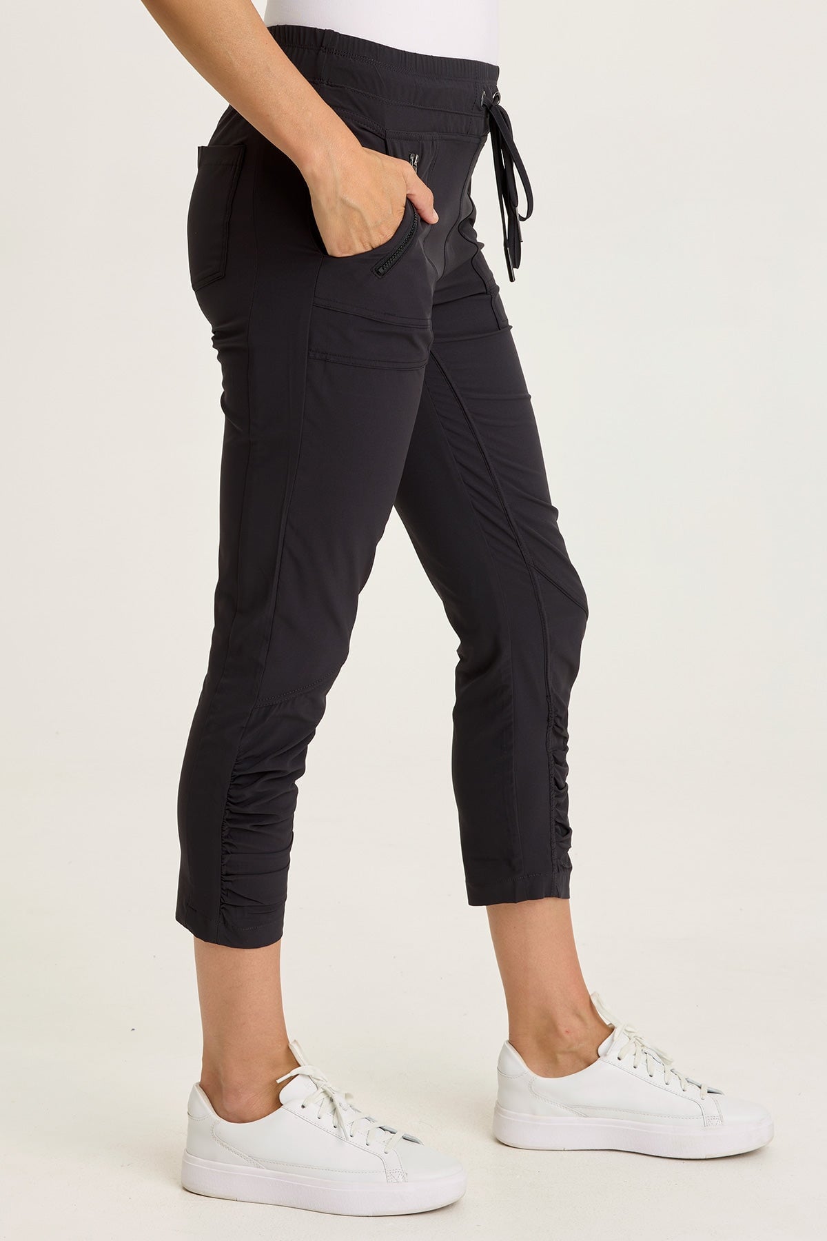 Aksana Whisper Stretch Ruched Active Slim Pant