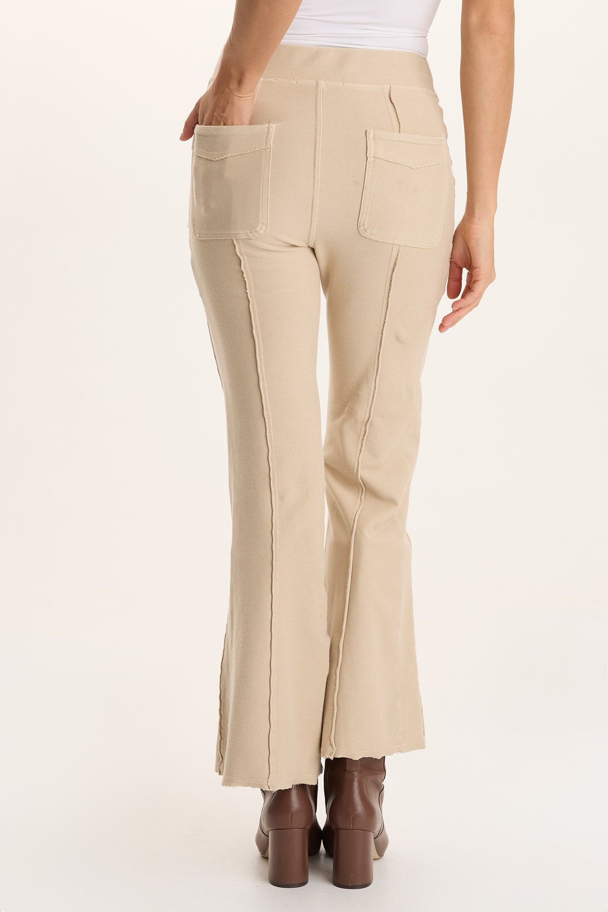 Ninian Twill Knit Zipper Pocket Flared Pant