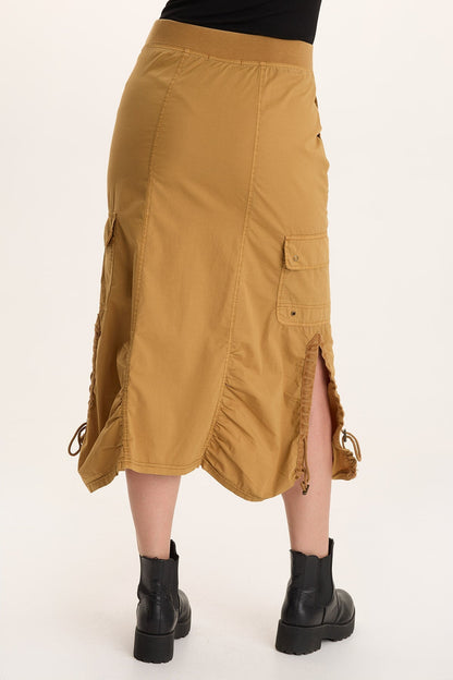 Shea Ruched Detail Cargo Midi Skirt