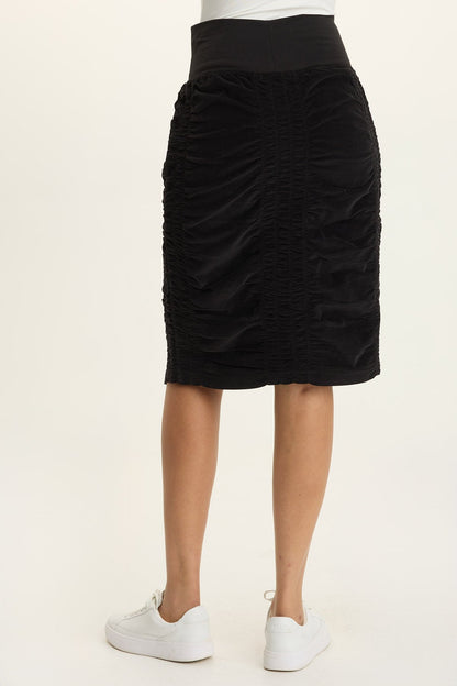 Trace Cord Ruched Midi Skirt