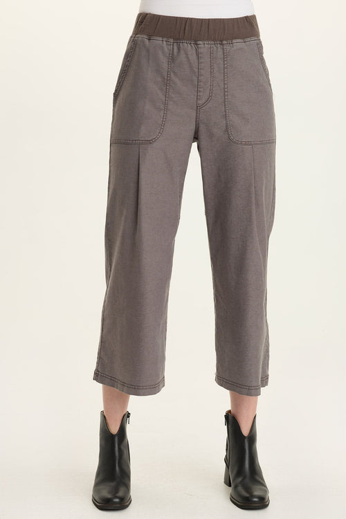 Eileen Twill Wide-Leg Crop Pant