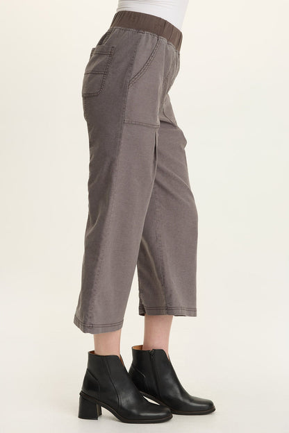 Eileen Twill Wide-Leg Crop Pant