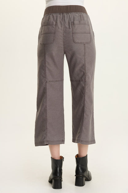 Eileen Twill Wide-Leg Crop Pant