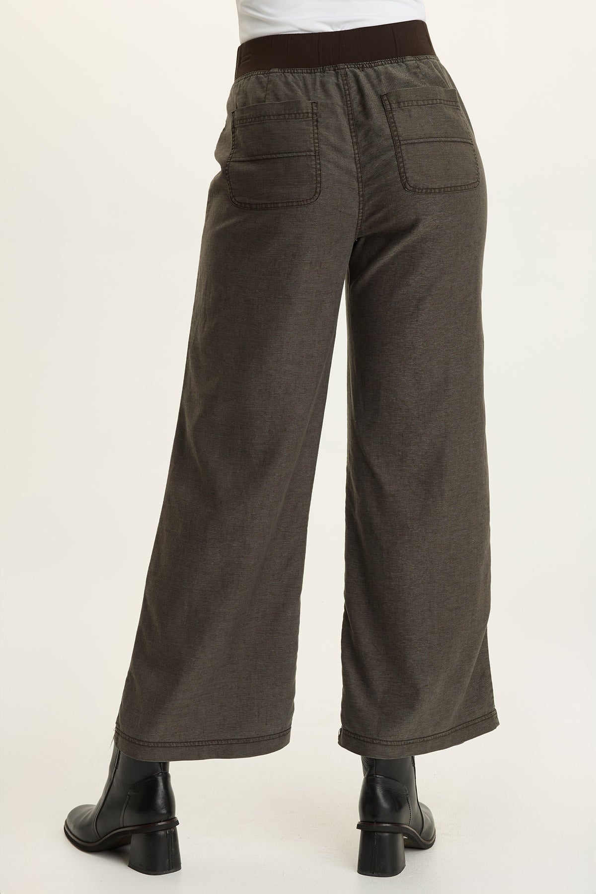 Riven Twill Wide Leg Pull-On Pant
