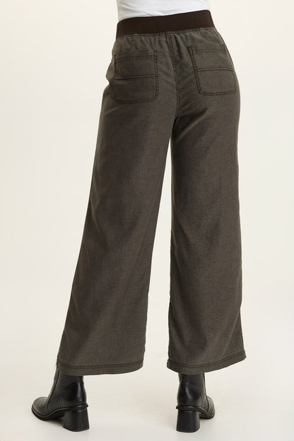 Riven Twill Wide Leg Pull-On Pant