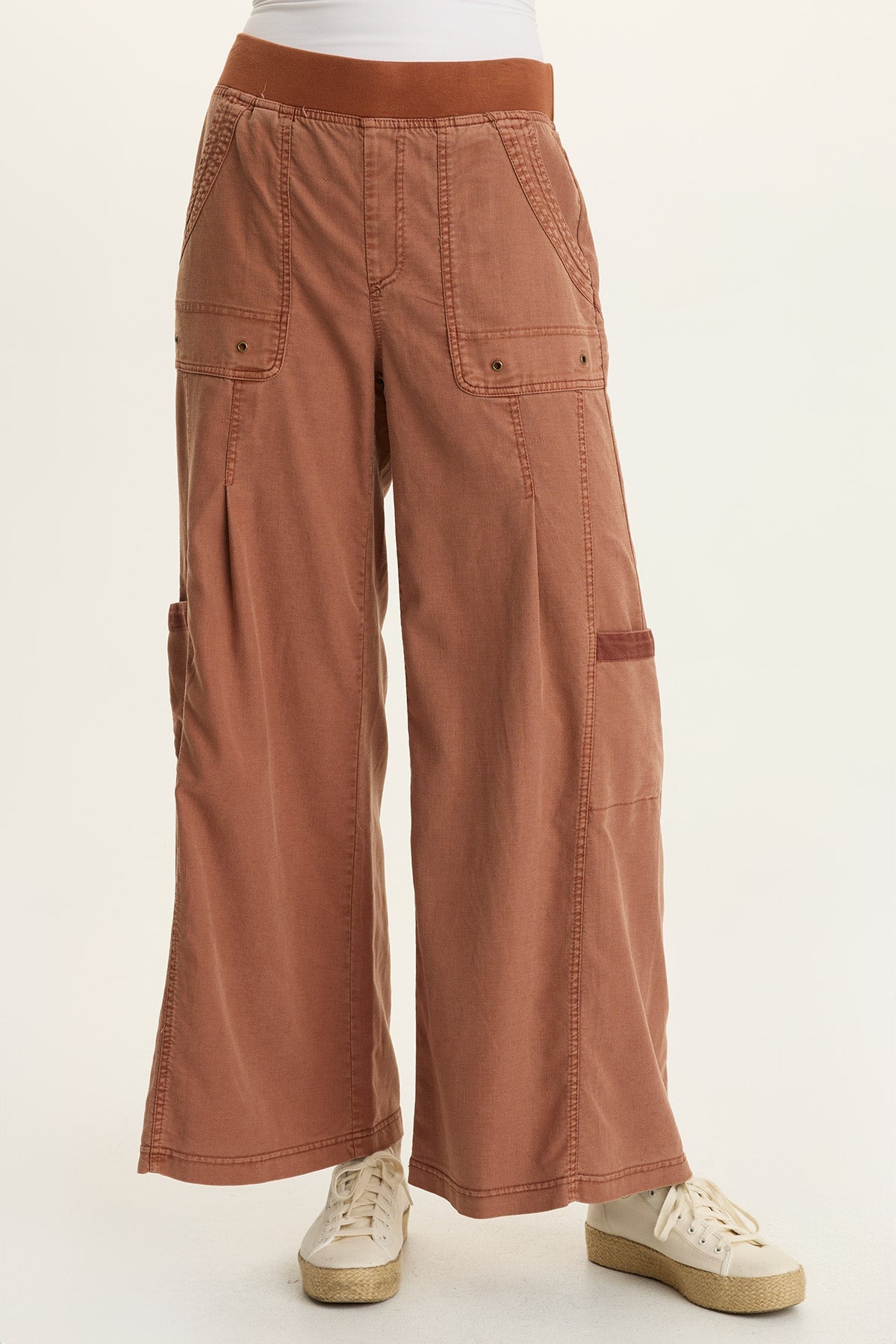 Tove Twill Cargo Wide-Leg Pant