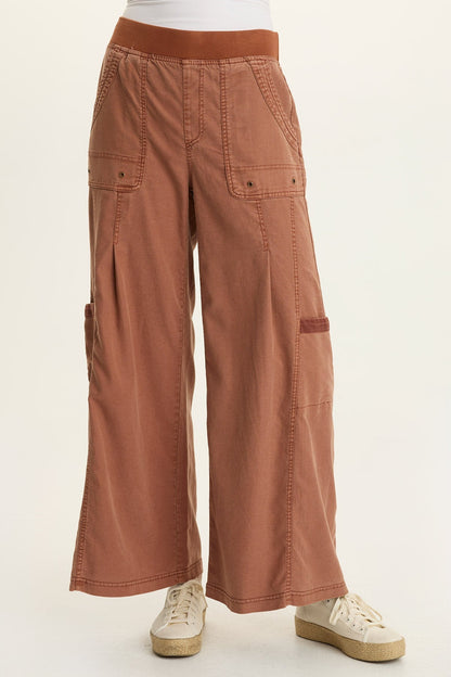 Tove Twill Cargo Wide-Leg Pant