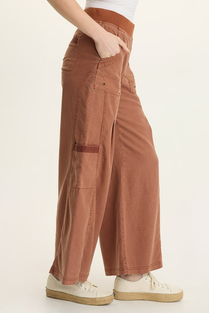 Tove Twill Cargo Wide-Leg Pant